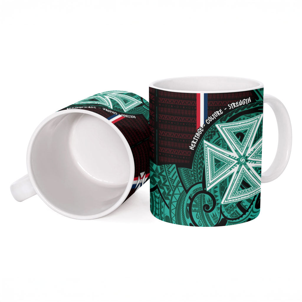 Wallis And Futuna Ceramic Mug Tribal Polynesian Tattoo Heritage Cross Flag TS04 - Polynesian Pride