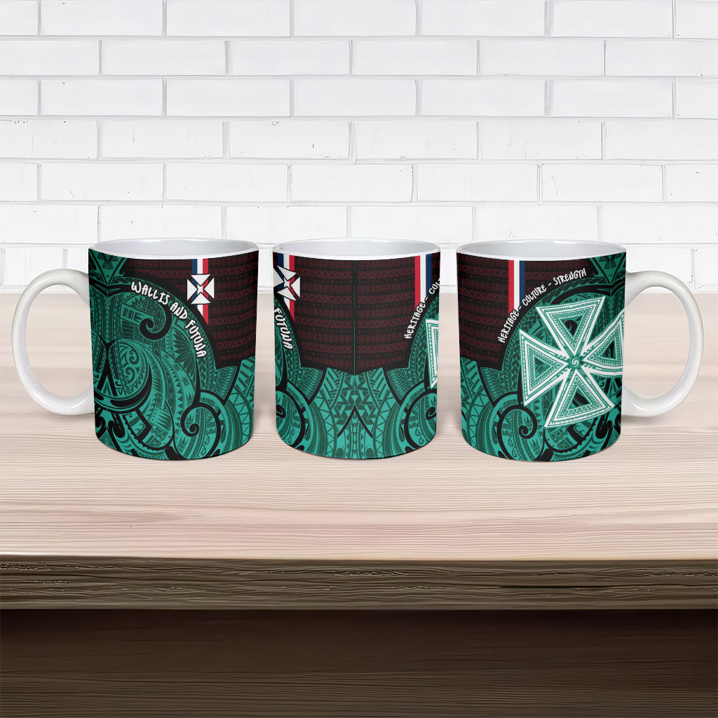 Wallis And Futuna Ceramic Mug Tribal Polynesian Tattoo Heritage Cross Flag TS04 - Polynesian Pride