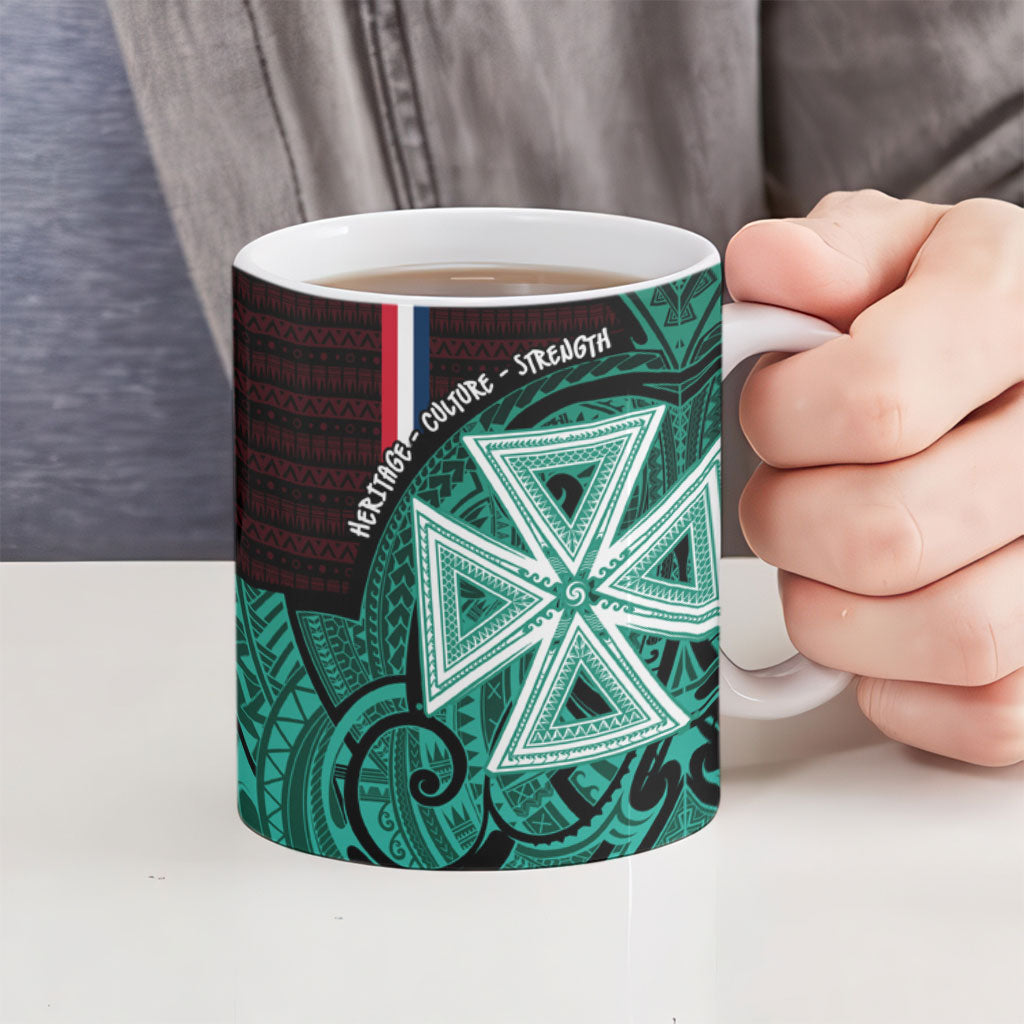 Wallis And Futuna Ceramic Mug Tribal Polynesian Tattoo Heritage Cross Flag TS04 - Polynesian Pride