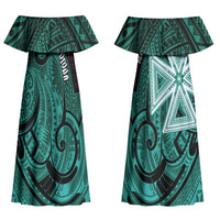 Wallis And Futuna Couples Matching Off Shoulder Maxi Dress and Long Sleeve Button Shirt Tribal Polynesian Tattoo Heritage Cross Flag TS04 - Polynesian Pride