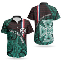 Wallis And Futuna Couples Matching Summer Maxi Dress and Hawaiian Shirt Tribal Polynesian Tattoo Heritage Cross Flag TS04 - Polynesian Pride