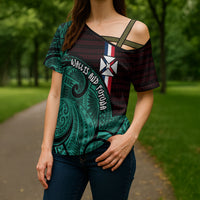 Wallis And Futuna Cross Shoulder Shirt Tribal Polynesian Tattoo Heritage Cross Flag TS04 - Polynesian Pride