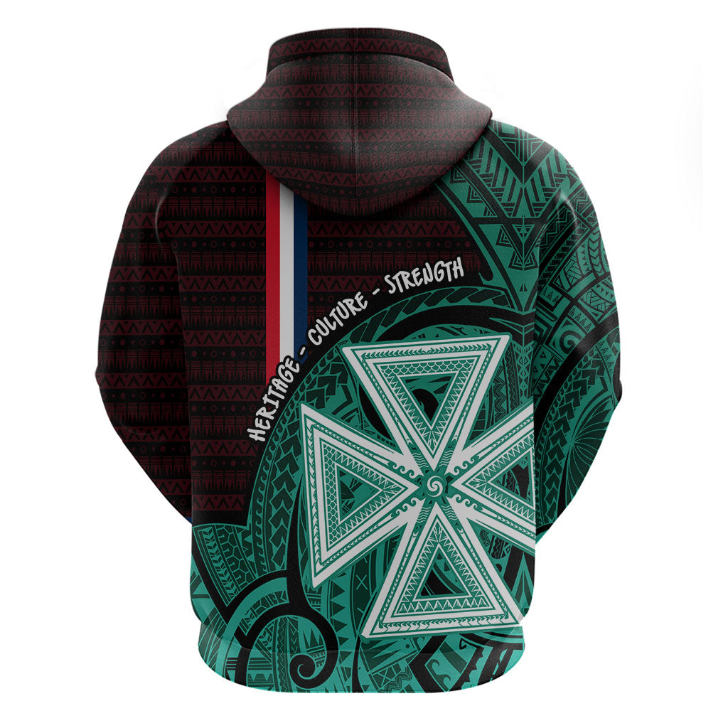 Wallis And Futuna Hoodie Tribal Polynesian Tattoo Heritage Cross Flag TS04 - Polynesian Pride