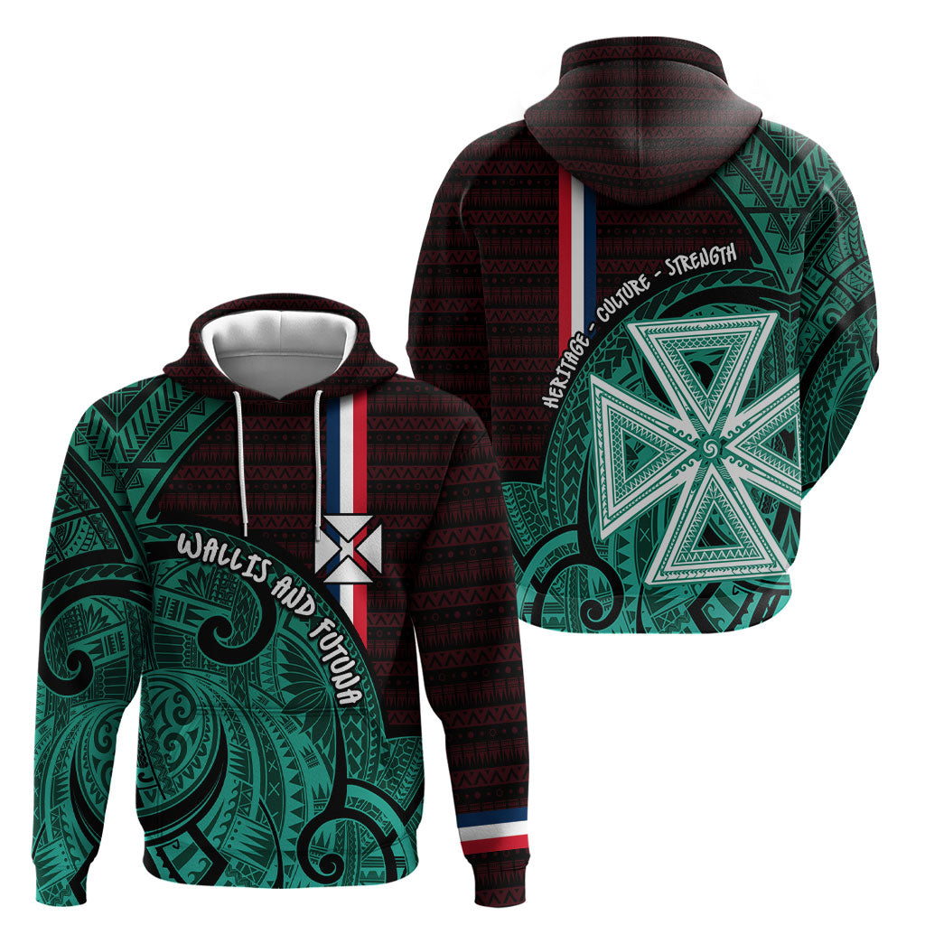 Wallis And Futuna Hoodie Tribal Polynesian Tattoo Heritage Cross Flag TS04 - Polynesian Pride