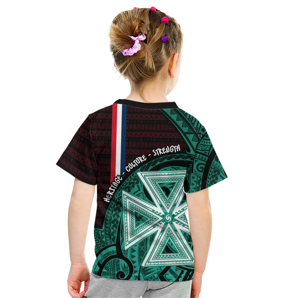 Wallis And Futuna Kid T Shirt Tribal Polynesian Tattoo Heritage Cross Flag TS04 - Polynesian Pride