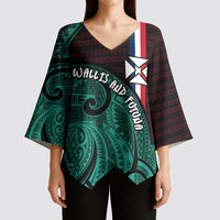 Wallis And Futuna Kimono Sleeve Blouse Tribal Polynesian Tattoo Heritage Cross Flag TS04 - Polynesian Pride