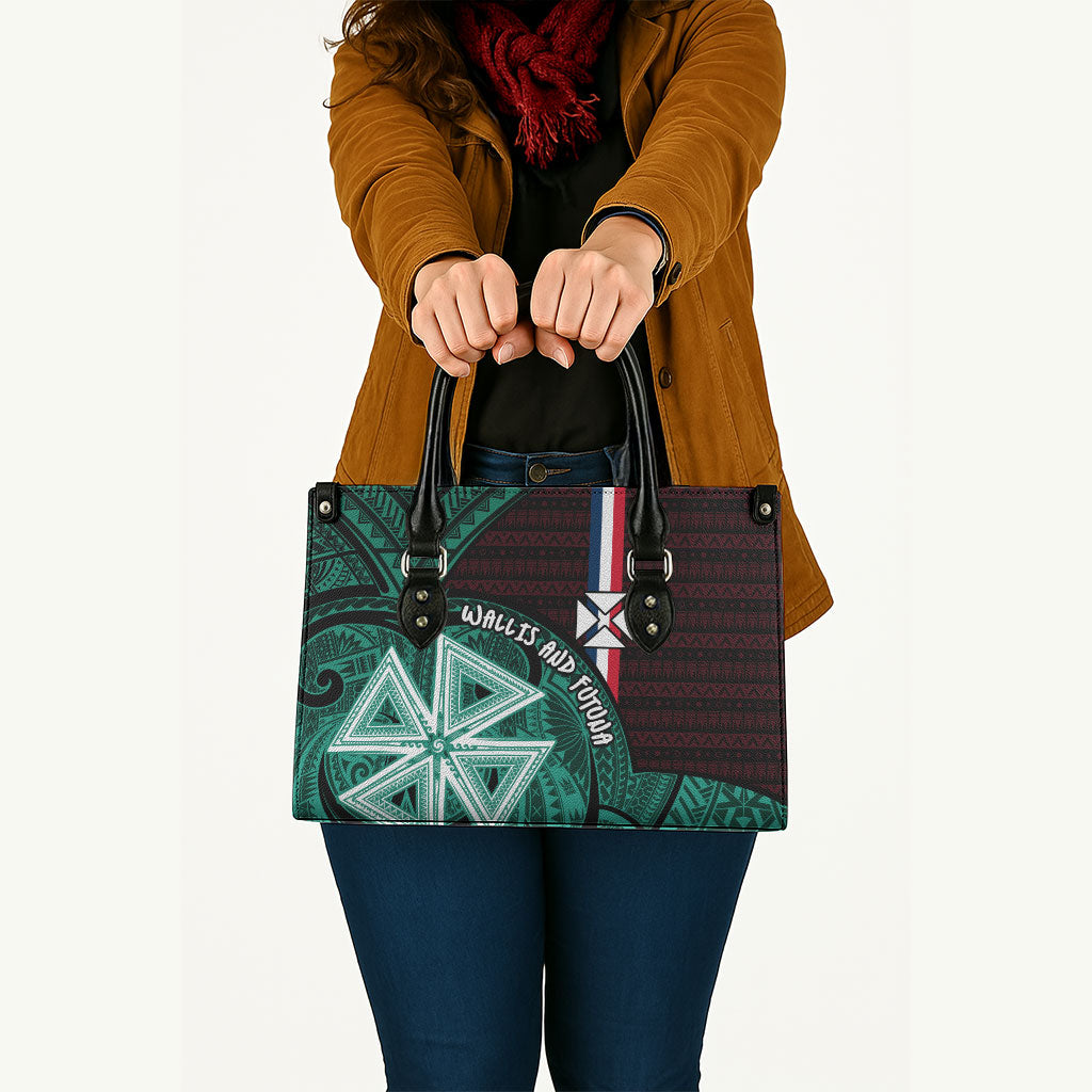 Wallis And Futuna Leather Bag Tribal Polynesian Tattoo Heritage Cross Flag TS04 - Polynesian Pride