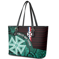 Wallis And Futuna Leather Tote Bag Tribal Polynesian Tattoo Heritage Cross Flag TS04 - Polynesian Pride