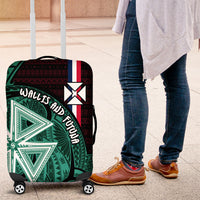 Wallis And Futuna Luggage Cover Tribal Polynesian Tattoo Heritage Cross Flag TS04 Green Black - Polynesian Pride