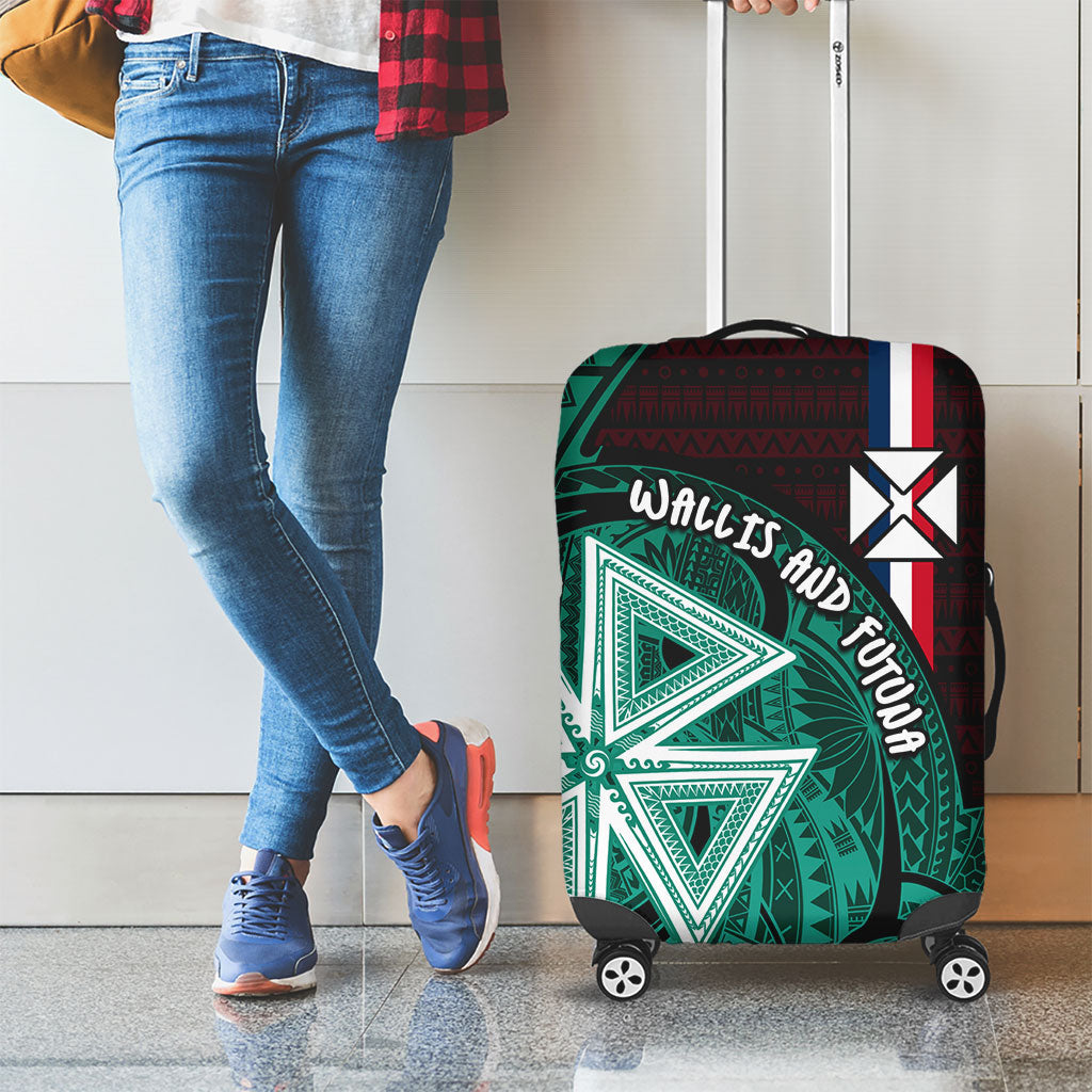 Wallis And Futuna Luggage Cover Tribal Polynesian Tattoo Heritage Cross Flag TS04 - Polynesian Pride