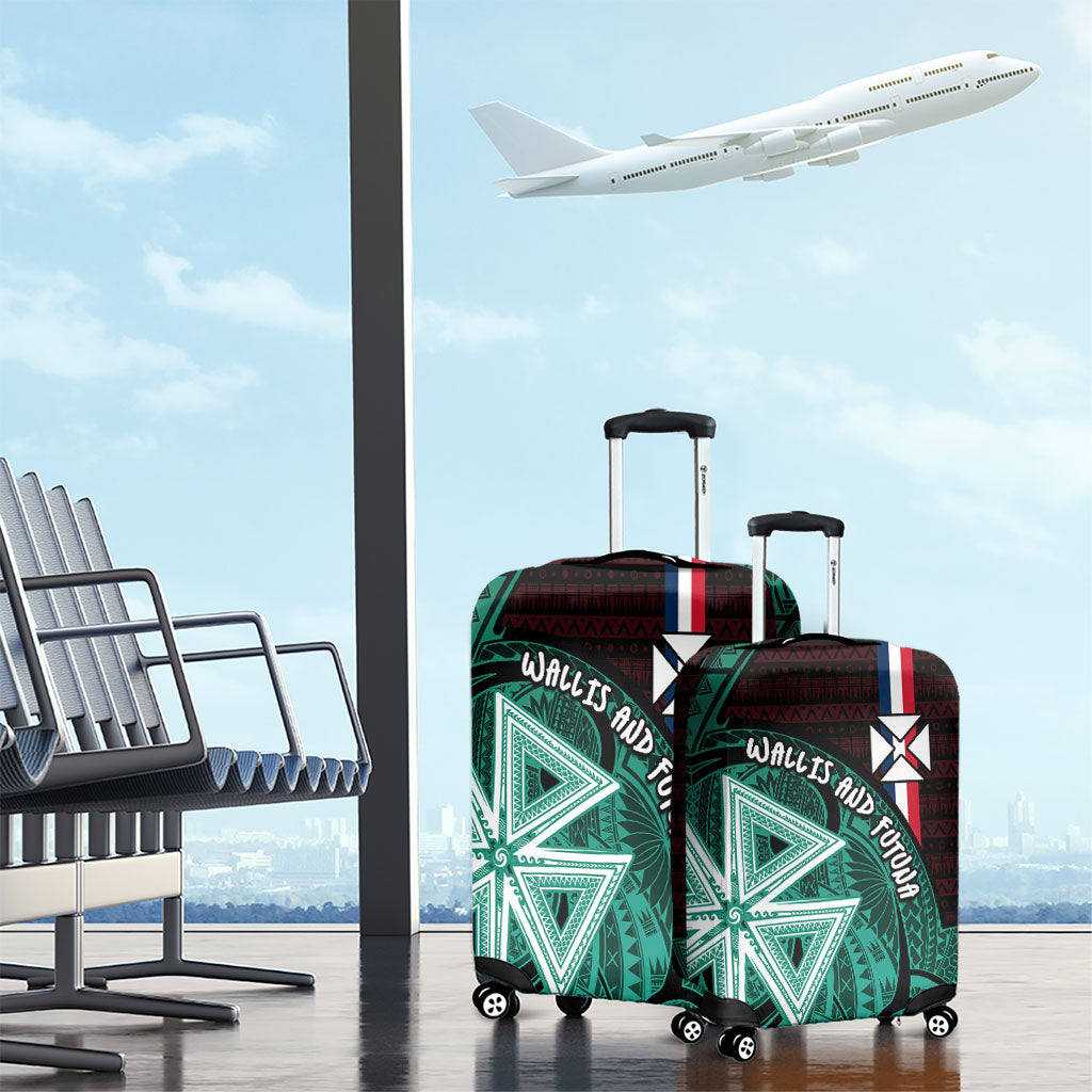 Wallis And Futuna Luggage Cover Tribal Polynesian Tattoo Heritage Cross Flag TS04 - Polynesian Pride