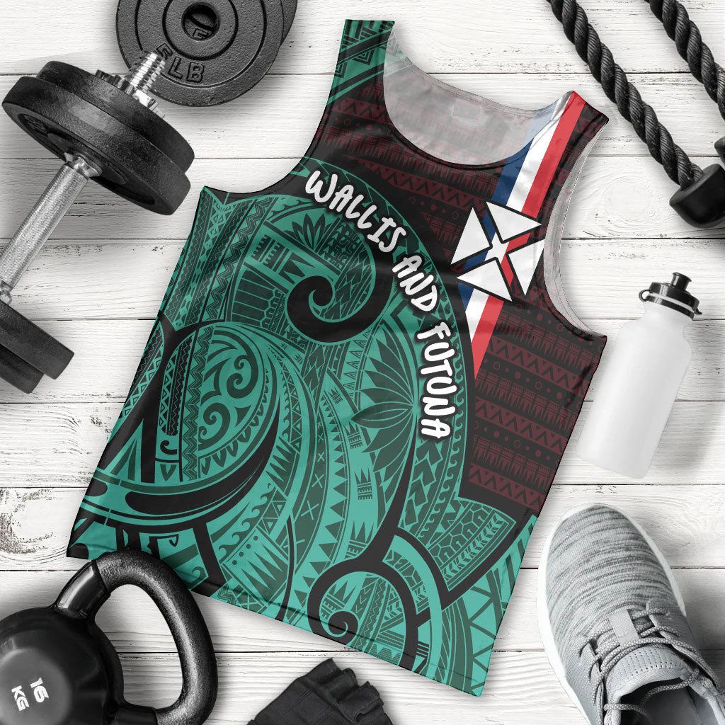 Wallis And Futuna Men Tank Top Tribal Polynesian Tattoo Heritage Cross Flag TS04 - Polynesian Pride