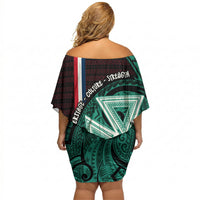Wallis And Futuna Off Shoulder Short Dress Tribal Polynesian Tattoo Heritage Cross Flag TS04 - Polynesian Pride