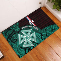 Wallis And Futuna Rubber Doormat Tribal Polynesian Tattoo Heritage Cross Flag TS04 - Polynesian Pride