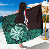 Wallis And Futuna Sarong Tribal Polynesian Tattoo Heritage Cross Flag TS04 One Size 44 x 66 inches Green Black - Polynesian Pride