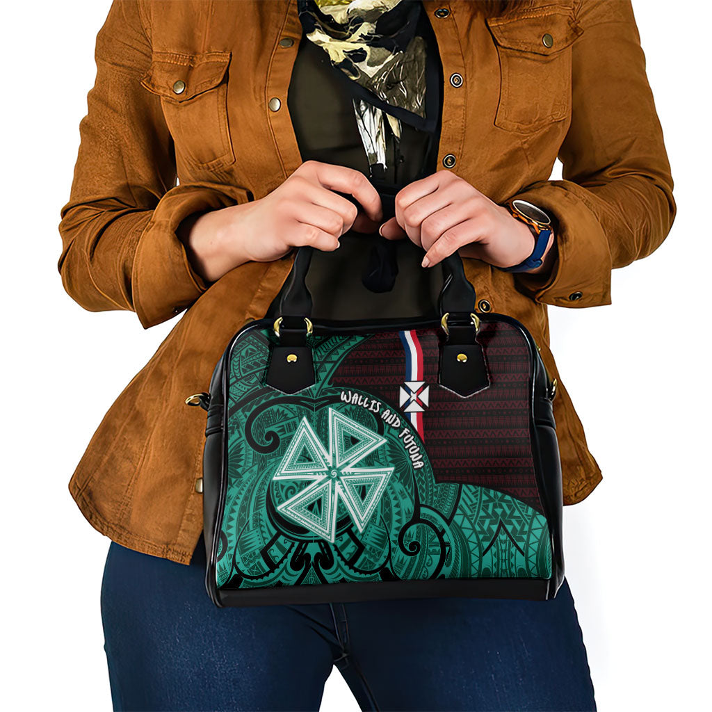 Wallis And Futuna Shoulder Handbag Tribal Polynesian Tattoo Heritage Cross Flag TS04 - Polynesian Pride