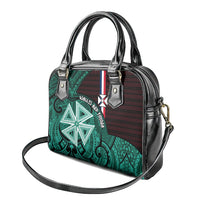 Wallis And Futuna Shoulder Handbag Tribal Polynesian Tattoo Heritage Cross Flag TS04 - Polynesian Pride
