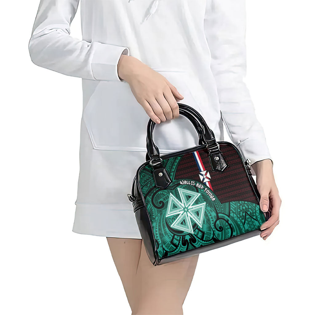 Wallis And Futuna Shoulder Handbag Tribal Polynesian Tattoo Heritage Cross Flag TS04 - Polynesian Pride