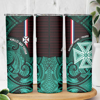 Wallis And Futuna Skinny Tumbler Tribal Polynesian Tattoo Heritage Cross Flag TS04 - Polynesian Pride