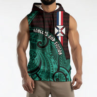 Wallis And Futuna Sleeveless Hoodie Tribal Polynesian Tattoo Heritage Cross Flag TS04 - Polynesian Pride
