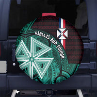 Wallis And Futuna Spare Tire Cover Tribal Polynesian Tattoo Heritage Cross Flag TS04 No hole Green Black - Polynesian Pride