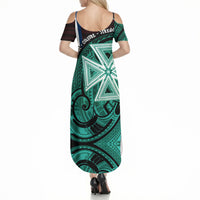 Wallis And Futuna Summer Maxi Dress Tribal Polynesian Tattoo Heritage Cross Flag TS04 - Polynesian Pride