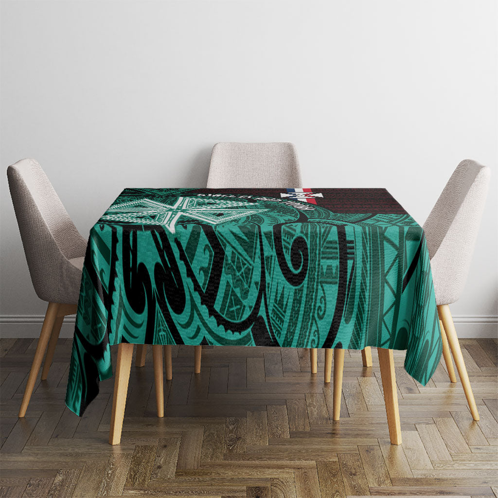 Wallis And Futuna Tablecloth Tribal Polynesian Tattoo Heritage Cross Flag TS04 - Polynesian Pride