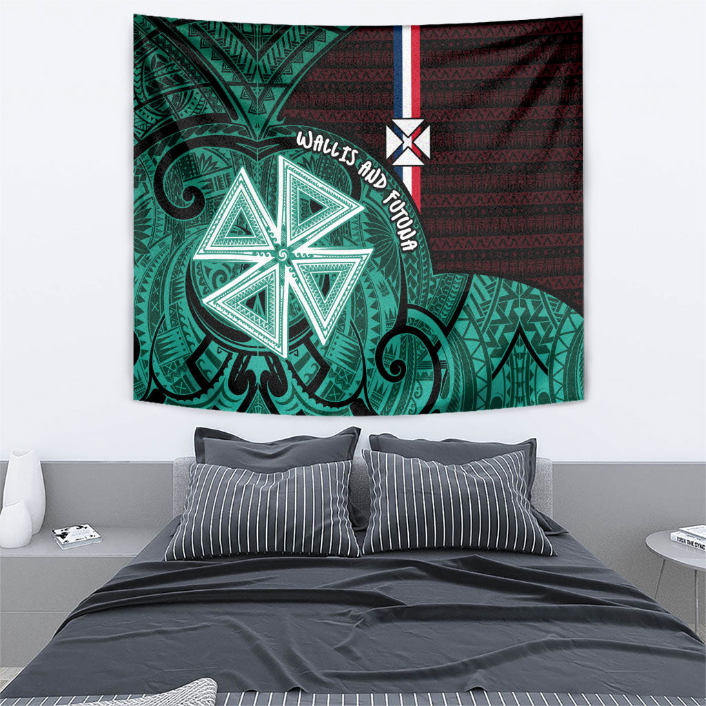 Wallis And Futuna Tapestry Tribal Polynesian Tattoo Heritage Cross Flag TS04 - Polynesian Pride
