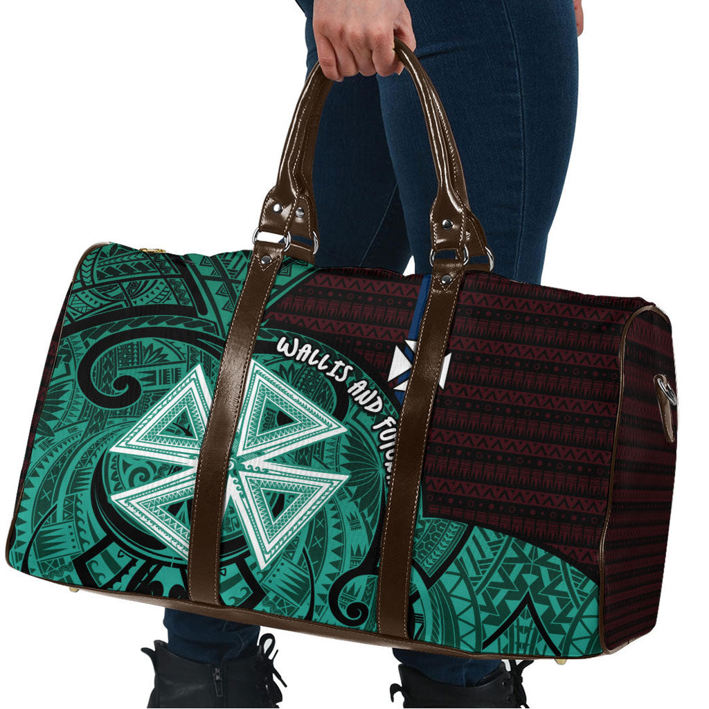 Wallis And Futuna Travel Bag Tribal Polynesian Tattoo Heritage Cross Flag TS04 - Polynesian Pride