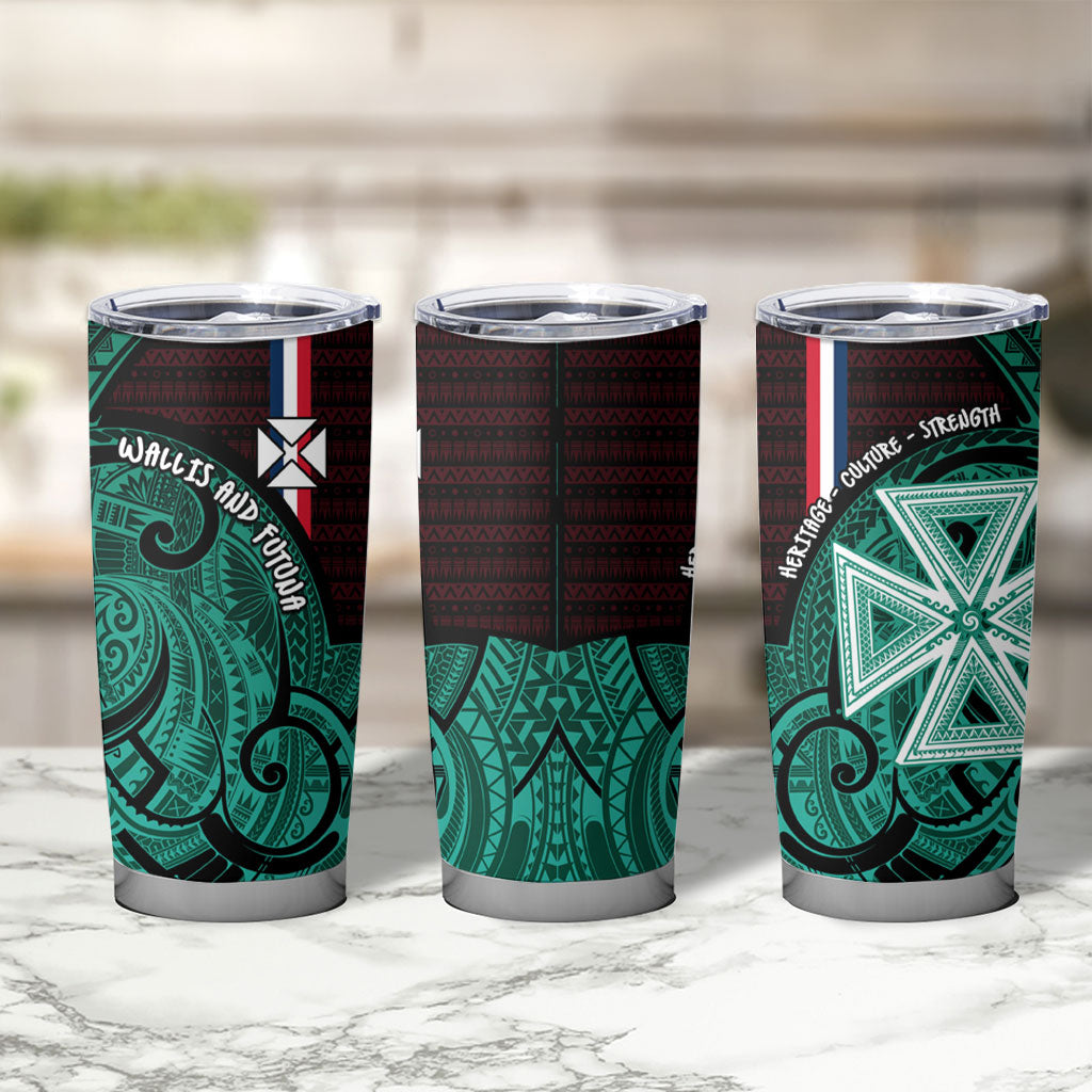 Wallis And Futuna Tumbler Cup Tribal Polynesian Tattoo Heritage Cross Flag TS04 - Polynesian Pride
