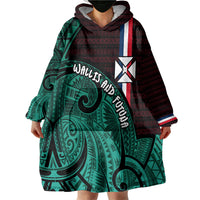 Wallis And Futuna Wearable Blanket Hoodie Tribal Polynesian Tattoo Heritage Cross Flag TS04 - Polynesian Pride