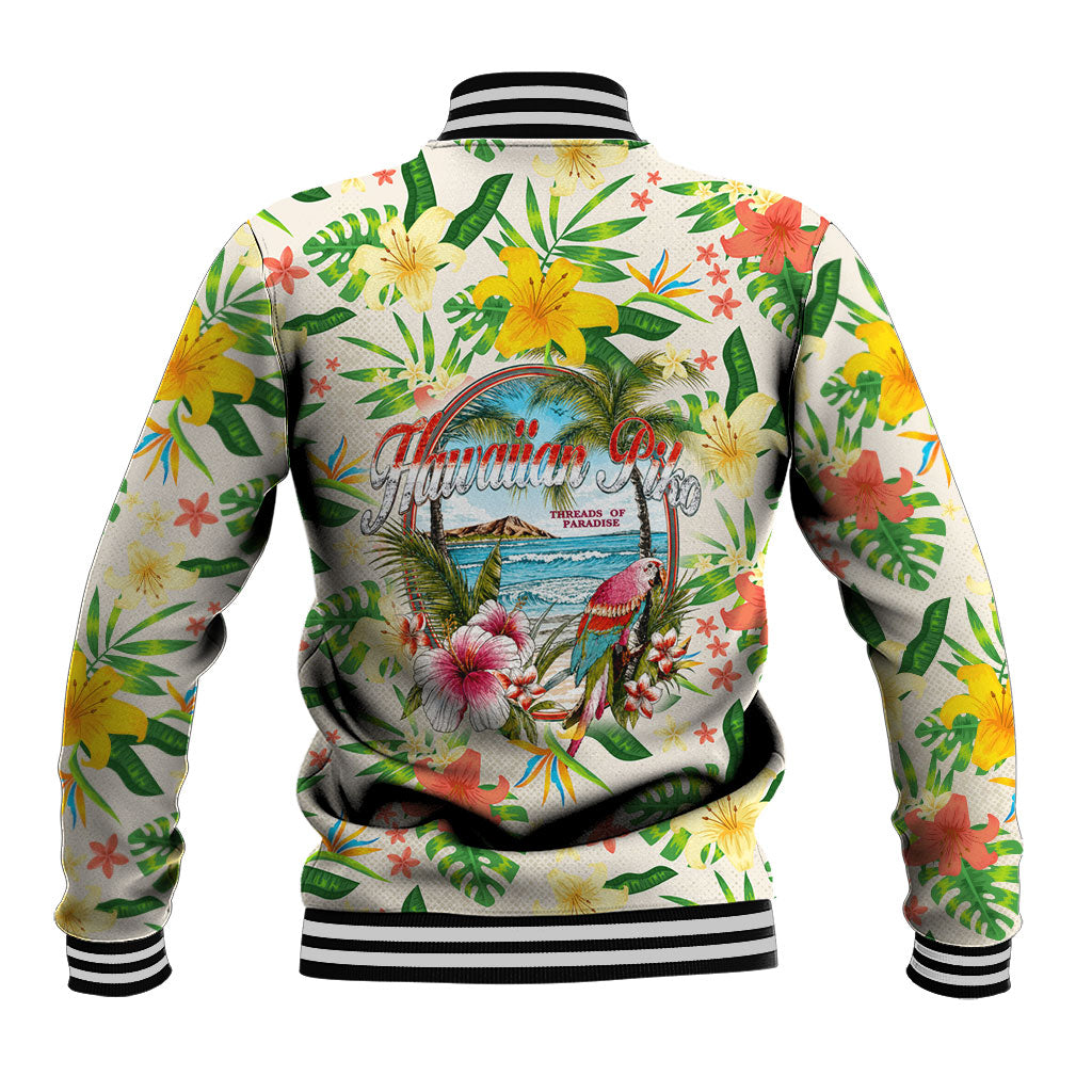 Hawaiian Piko Threads Of Paradise Aloha Baseball Jacket Tropical Hibiscus Plumeria TS04 - Polynesian Pride
