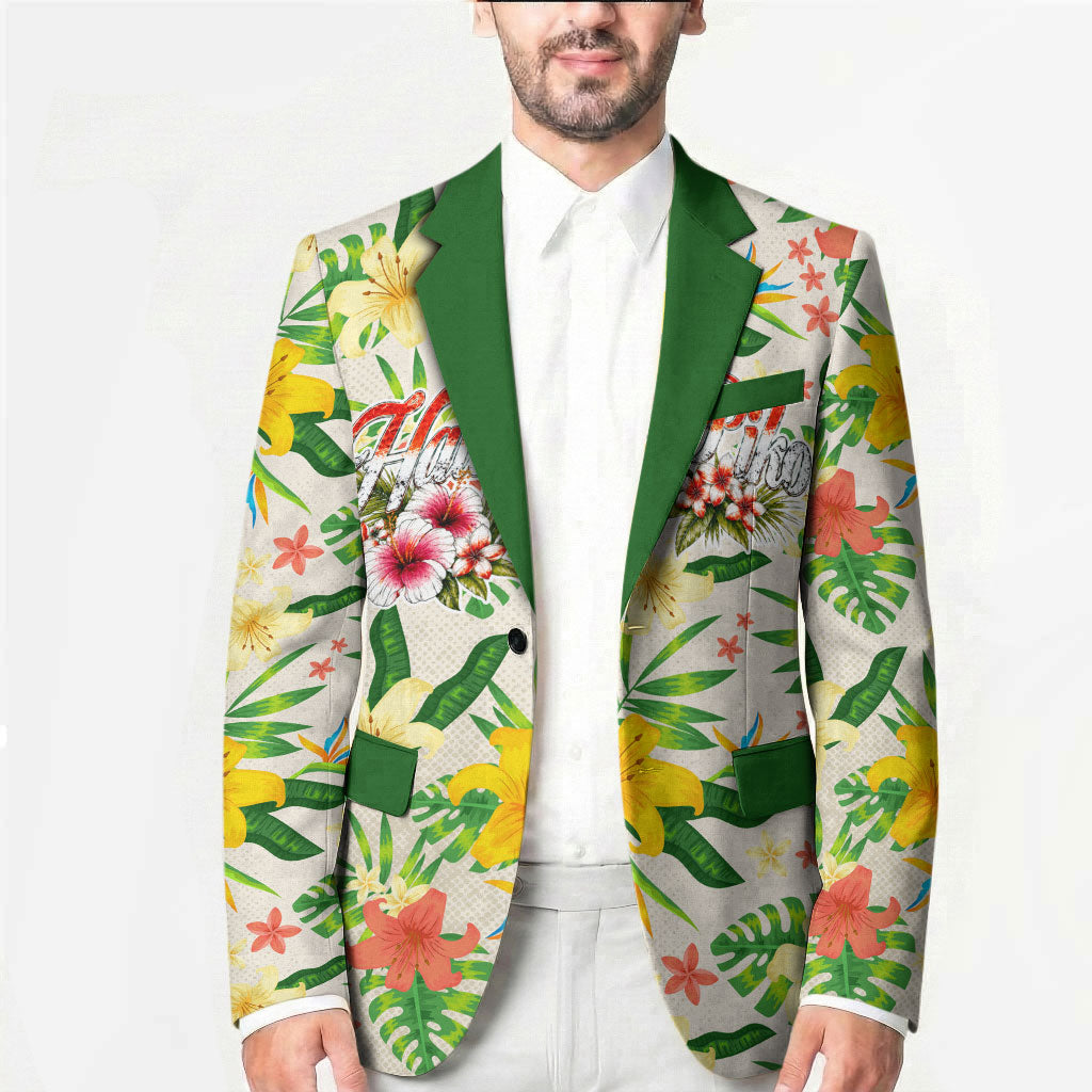 Hawaiian Piko Threads Of Paradise Aloha Blazer Tropical Hibiscus Plumeria TS04 - Polynesian Pride