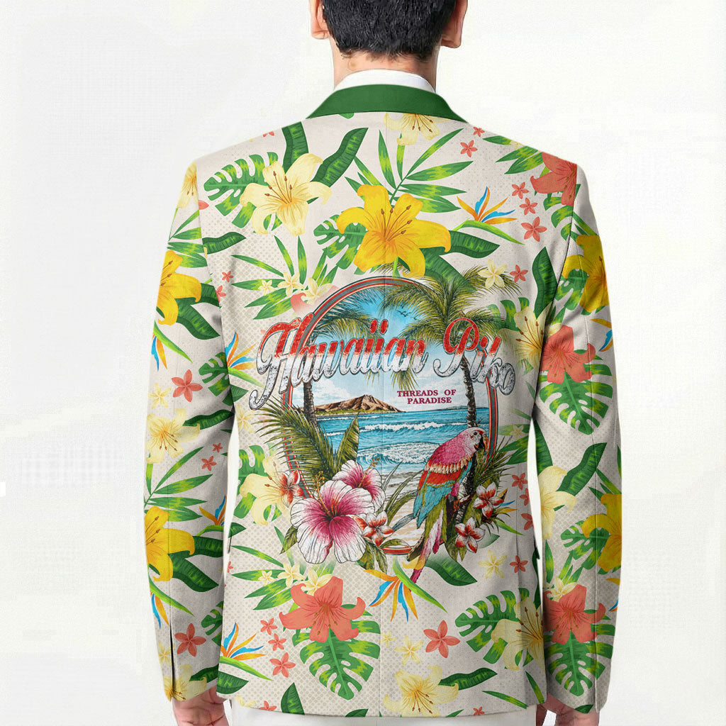 Hawaiian Piko Threads Of Paradise Aloha Blazer Tropical Hibiscus Plumeria TS04 - Polynesian Pride