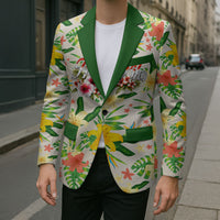 Hawaiian Piko Threads Of Paradise Aloha Blazer Tropical Hibiscus Plumeria TS04 - Polynesian Pride