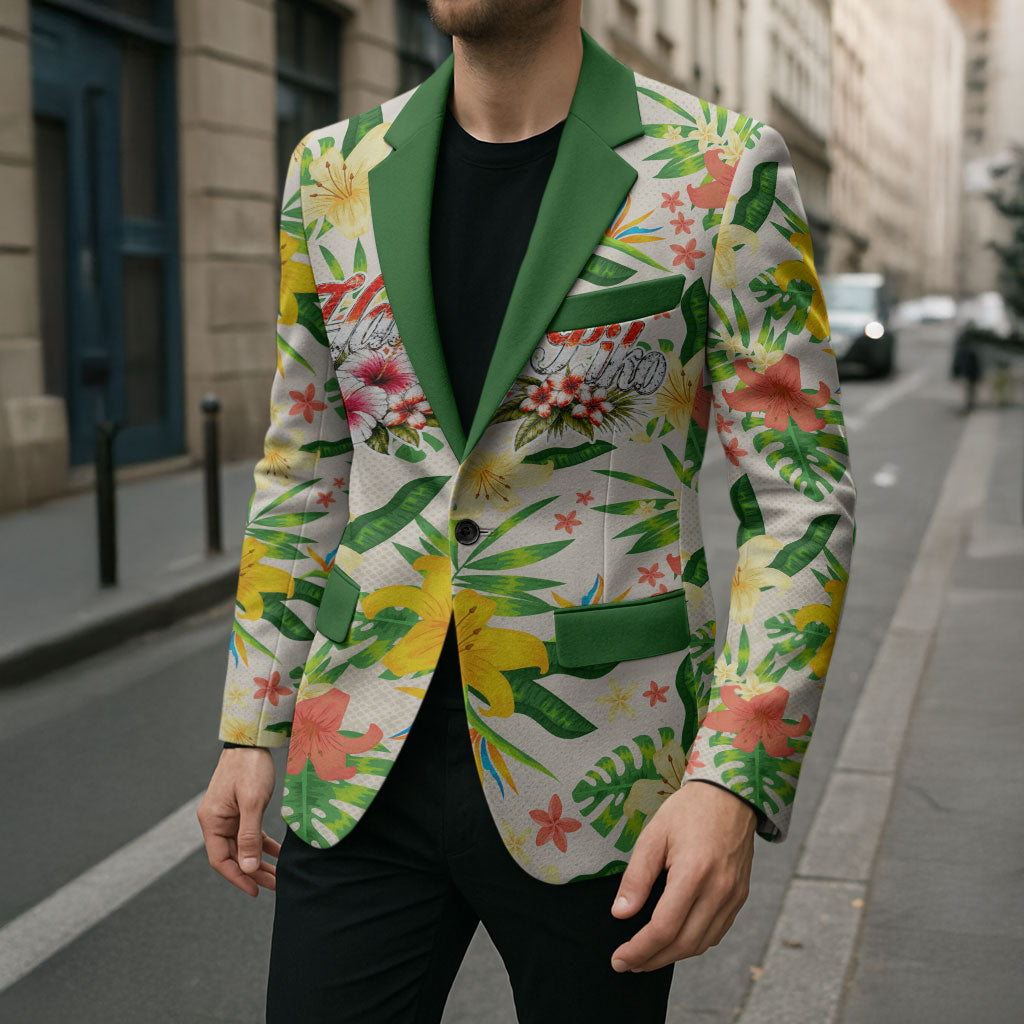 Hawaiian Piko Threads Of Paradise Aloha Blazer Tropical Hibiscus Plumeria TS04 - Polynesian Pride