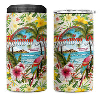 Hawaiian Piko Threads Of Paradise Aloha 4 in 1 Can Cooler Tumbler Tropical Hibiscus Plumeria TS04 One Size: 16 oz White Green - Polynesian Pride