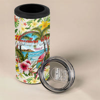 Hawaiian Piko Threads Of Paradise Aloha 4 in 1 Can Cooler Tumbler Tropical Hibiscus Plumeria TS04 - Polynesian Pride