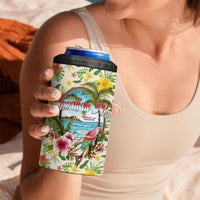 Hawaiian Piko Threads Of Paradise Aloha 4 in 1 Can Cooler Tumbler Tropical Hibiscus Plumeria TS04 - Polynesian Pride