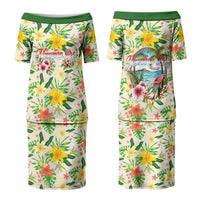 Hawaiian Piko Threads Of Paradise Aloha Couples Matching Puletasi and Long Sleeve Button Shirt Tropical Hibiscus Plumeria TS04 - Polynesian Pride