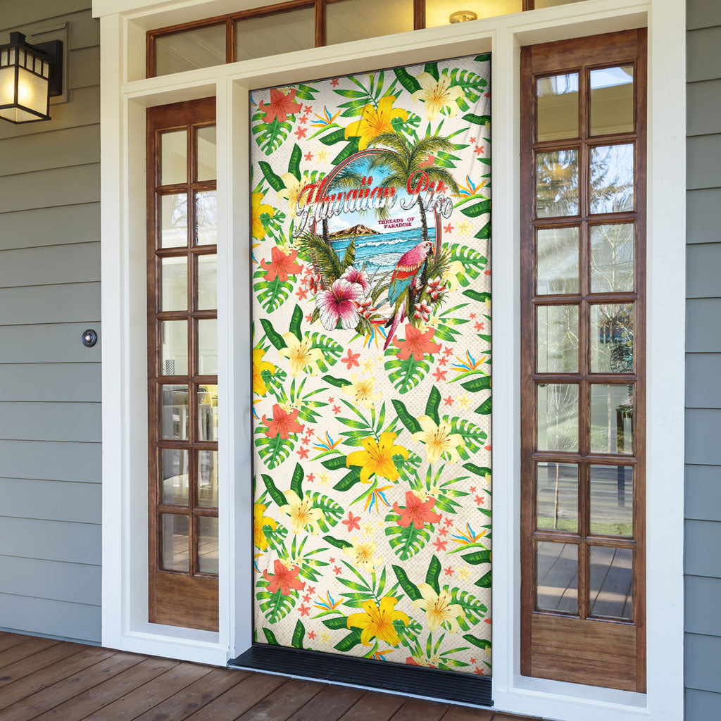Hawaiian Piko Threads Of Paradise Aloha Door Cover Tropical Hibiscus Plumeria TS04 - Polynesian Pride