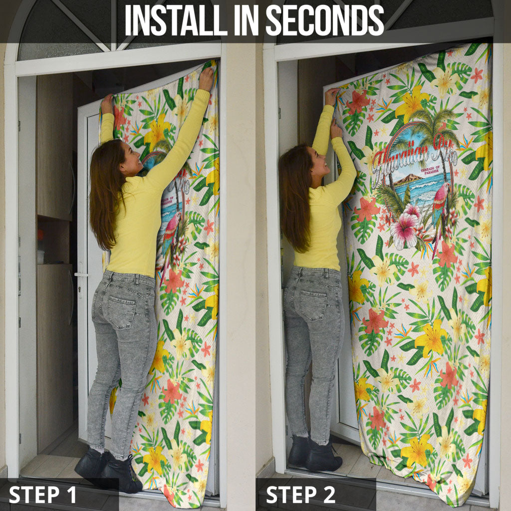Hawaiian Piko Threads Of Paradise Aloha Door Cover Tropical Hibiscus Plumeria TS04 - Polynesian Pride