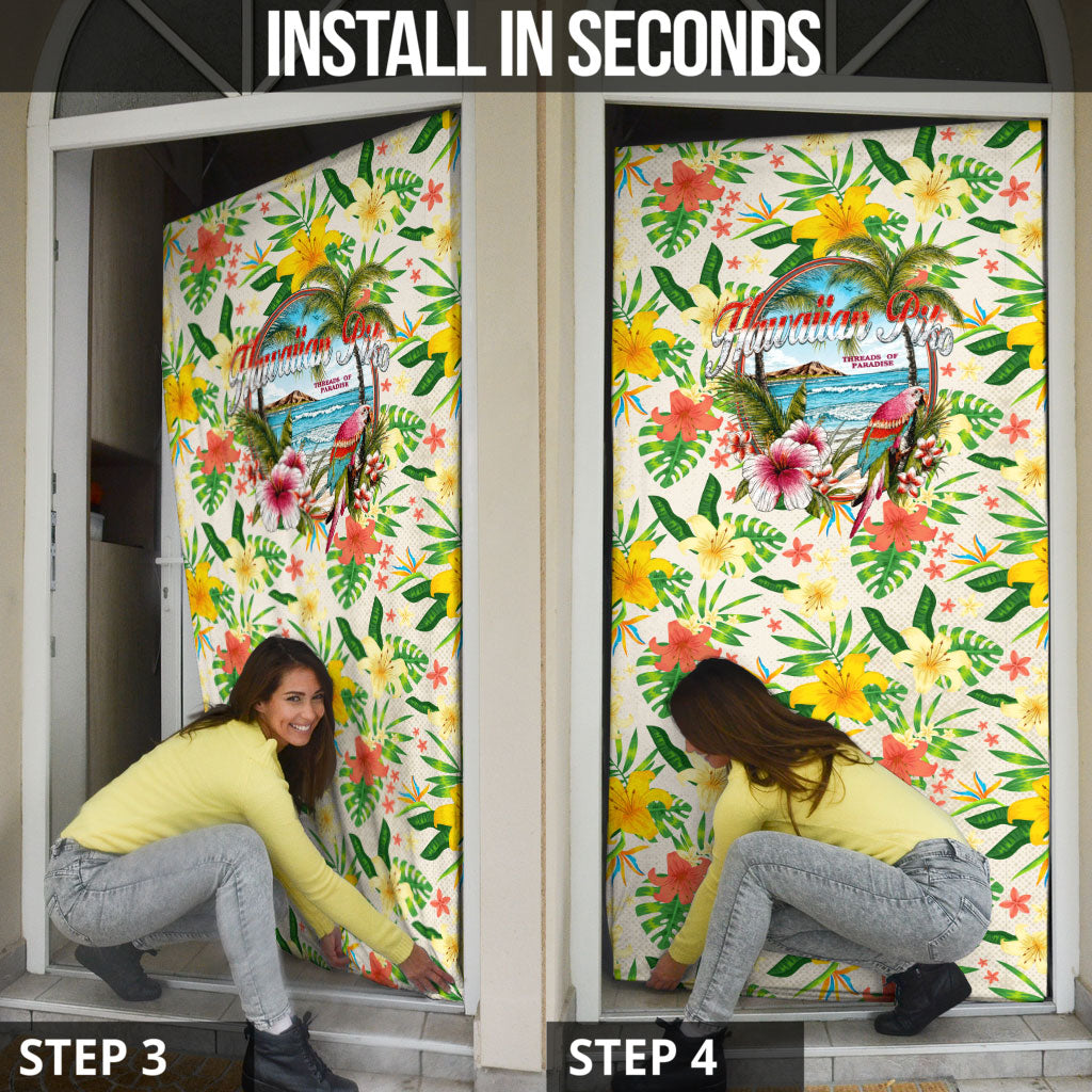 Hawaiian Piko Threads Of Paradise Aloha Door Cover Tropical Hibiscus Plumeria TS04 - Polynesian Pride