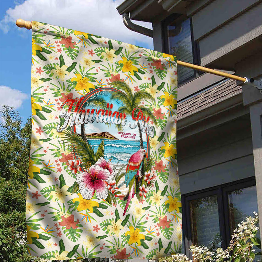 Hawaiian Piko Threads Of Paradise Aloha Garden Flag Tropical Hibiscus Plumeria TS04 - Polynesian Pride