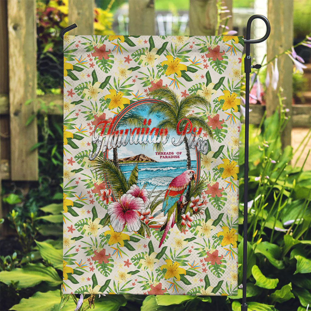 Hawaiian Piko Threads Of Paradise Aloha Garden Flag Tropical Hibiscus Plumeria TS04 Garden Flag White Green - Polynesian Pride