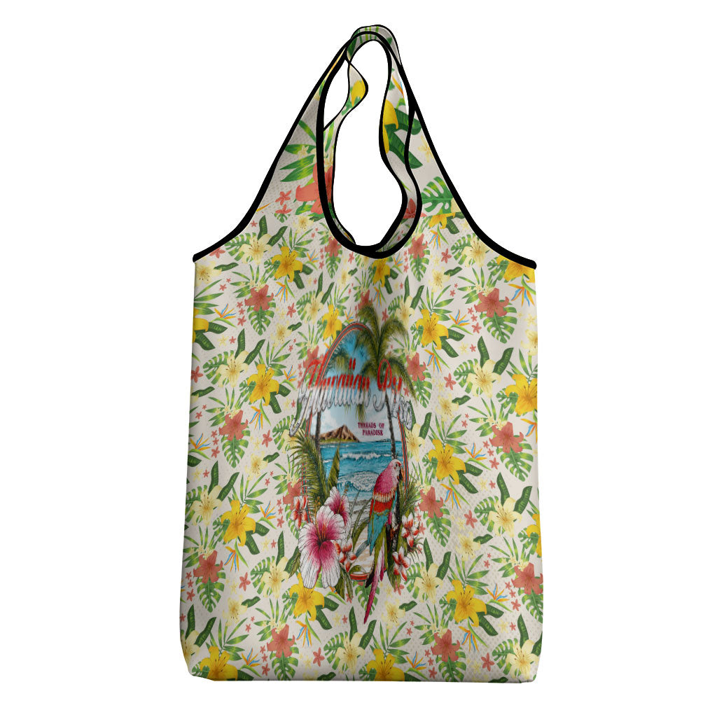 Hawaiian Piko Threads Of Paradise Aloha Grocery Bag Tropical Hibiscus Plumeria TS04 - Polynesian Pride