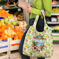 Hawaiian Piko Threads Of Paradise Aloha Grocery Bag Tropical Hibiscus Plumeria TS04 - Polynesian Pride