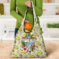 Hawaiian Piko Threads Of Paradise Aloha Grocery Bag Tropical Hibiscus Plumeria TS04 - Polynesian Pride