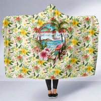 Hawaiian Piko Threads Of Paradise Aloha Hooded Blanket Tropical Hibiscus Plumeria TS04 One Size White Green - Polynesian Pride