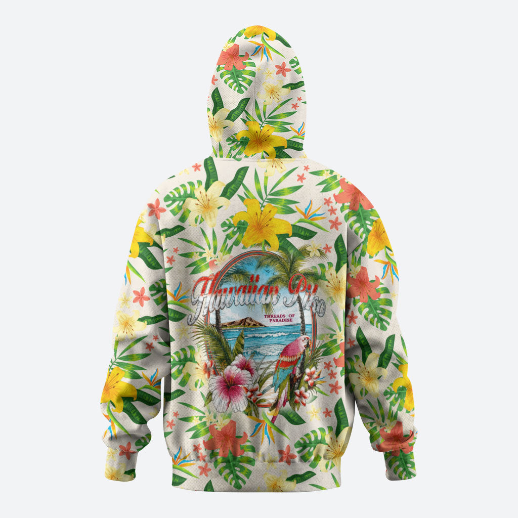 Hawaiian Piko Threads Of Paradise Aloha Hoodie Tropical Hibiscus Plumeria TS04 - Polynesian Pride